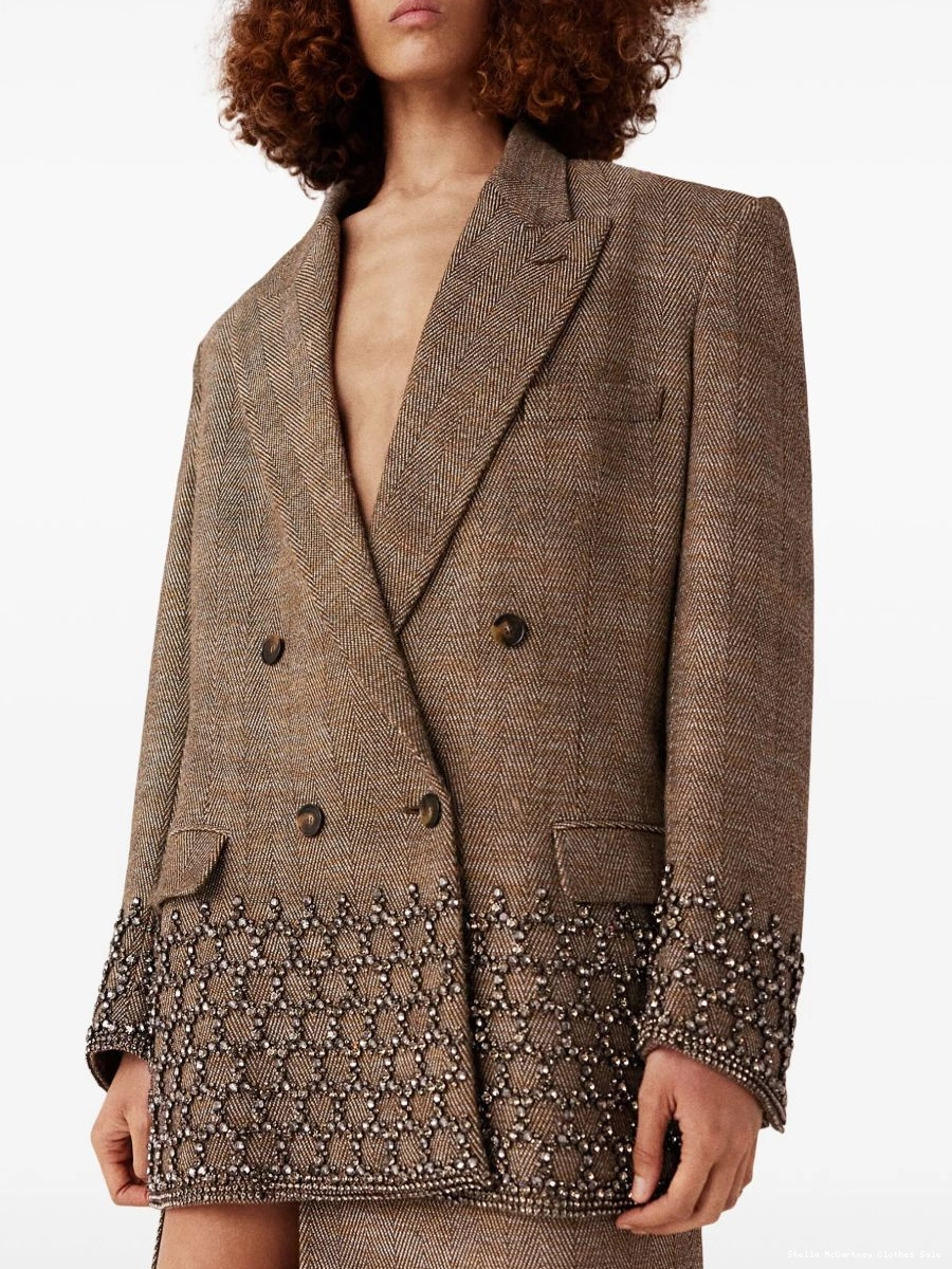 Cheap Women Stella Cage Oversized McCartney Crystal Blazer jacket 0811